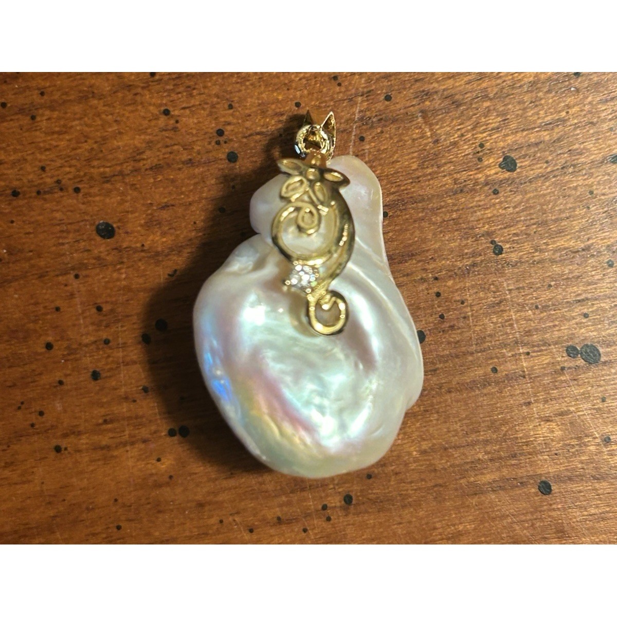 Baroque Pearl K18 Gold Plated Hardware Pendant No Chain Pw5